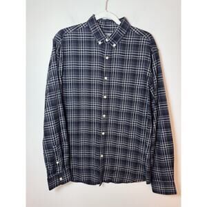Slate And Stone Men's Black Plaid Button Down Sz XL